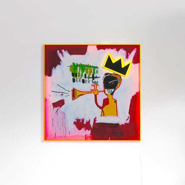 アート・デザイン・音楽 jean michel basquiat Jean-Michel Basquiat Neon lights - Trumpet Painting – ARTETRAMA