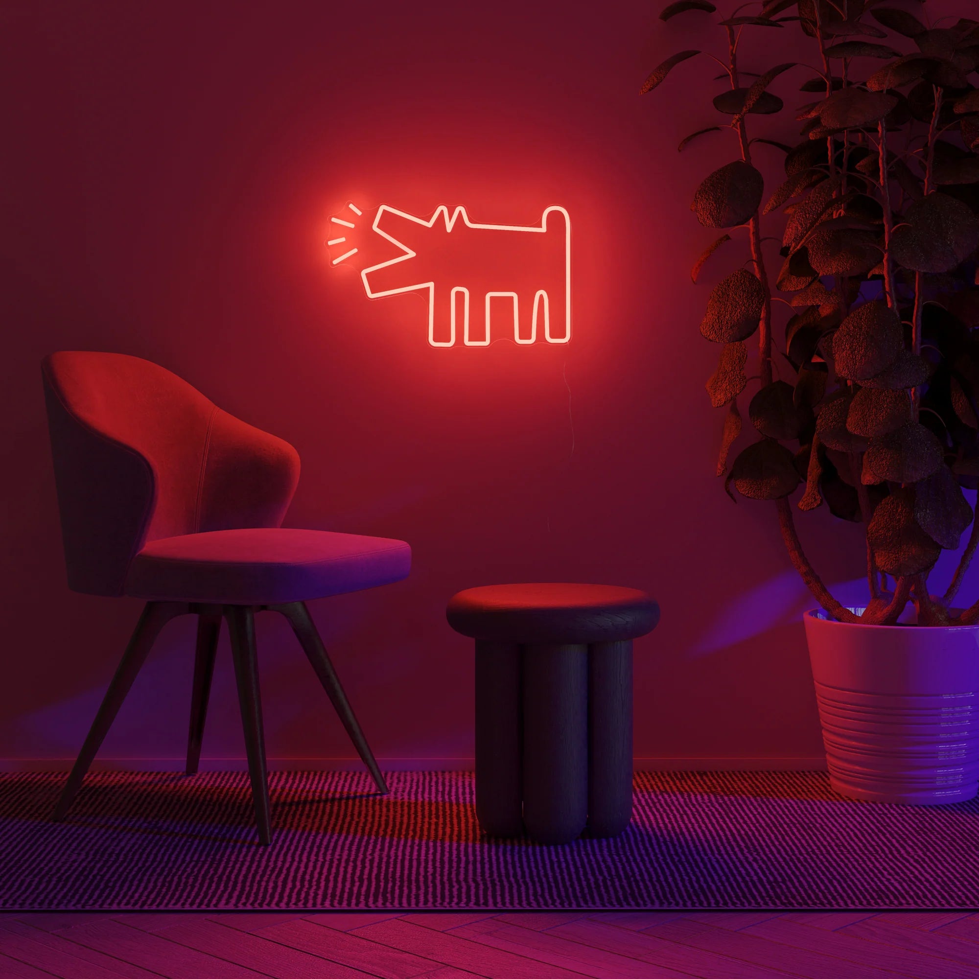 Keith Haring Neon lights - Barking Dog – ARTETRAMA Keith Haring Neon lights - Barking Dog – ARTETRAMA
