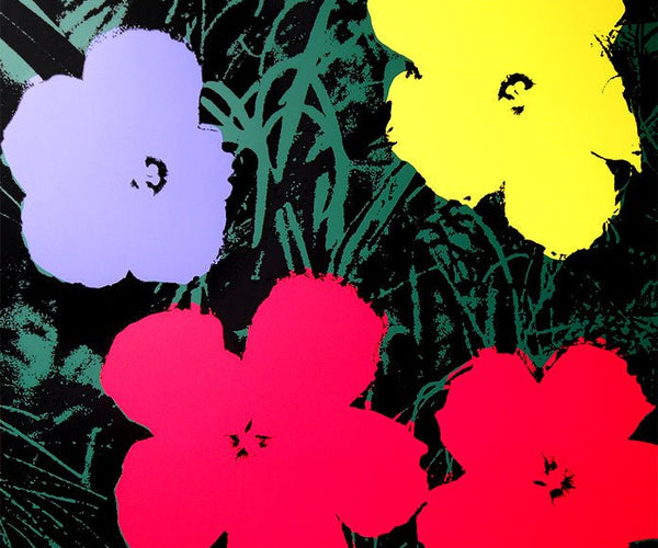 andy warhol flores moradas